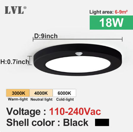 Load image into Gallery viewer, Led Ceiling Light PIR Motion Sensor 18W Modern Surface Mount Ceiling Lamp 110V  For Home Hallways Foyer Corridor Lamps |  20 pack