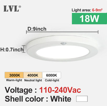 Load image into Gallery viewer, Led Ceiling Light PIR Motion Sensor 18W Modern Surface Mount Ceiling Lamp 110V  For Home Hallways Foyer Corridor Lamps |  20 pack
